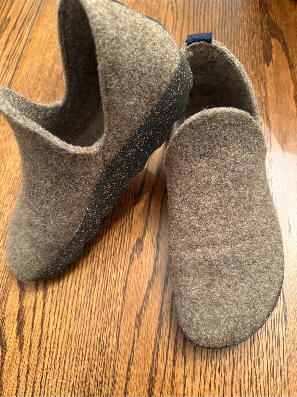 Asportuguesas Wool Felt Slip On Slippers Shoes Taupe Brown Size 38 Comfort